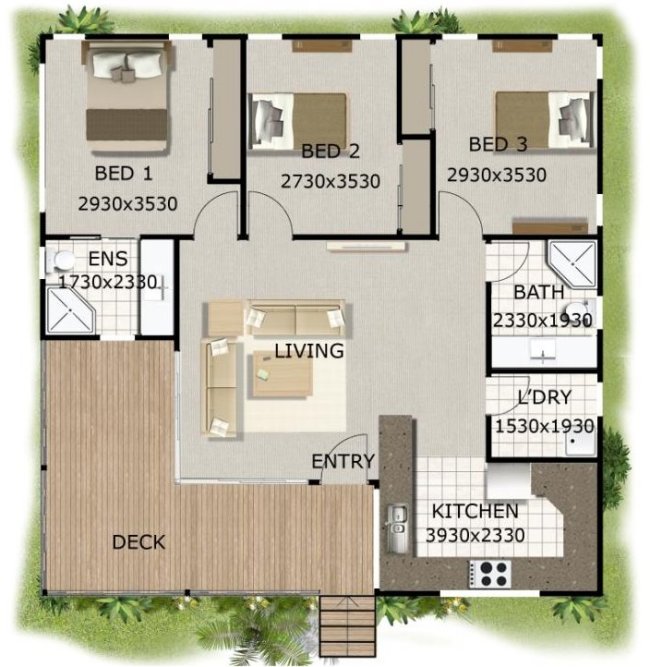 3 bed kithome design