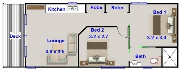 Free 2 BEDROOM GRANNY FLAT | 2 bed house plans | 2 Bedroom Granny flat