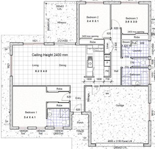 3 bed  house plan