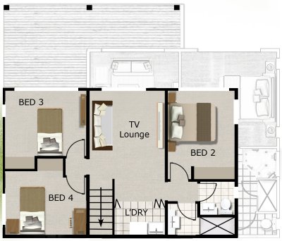 2 Storey 4 Bed House Plan