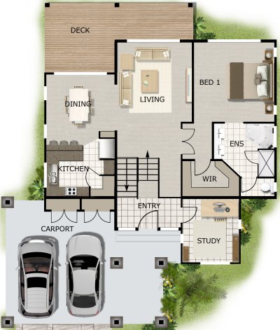 2 Storey 4 Bed House Plan