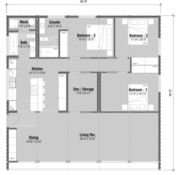 3 bedroom ship container home