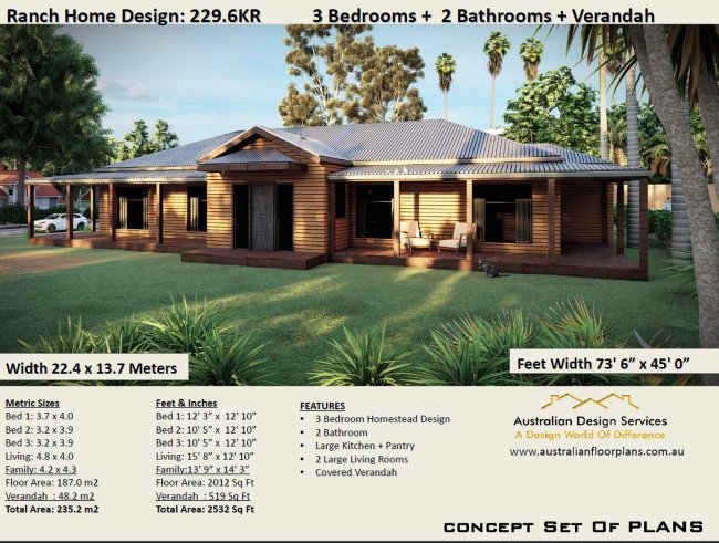 Country Homestead 3 Bedroom House Plan