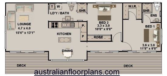 2 Bedroom + 2 Bath Granny Flat:101.2GF