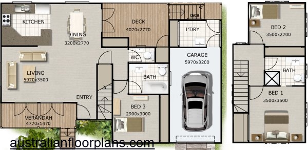 hamptons style Narrow 3 Bed Townhouse Design:146DU