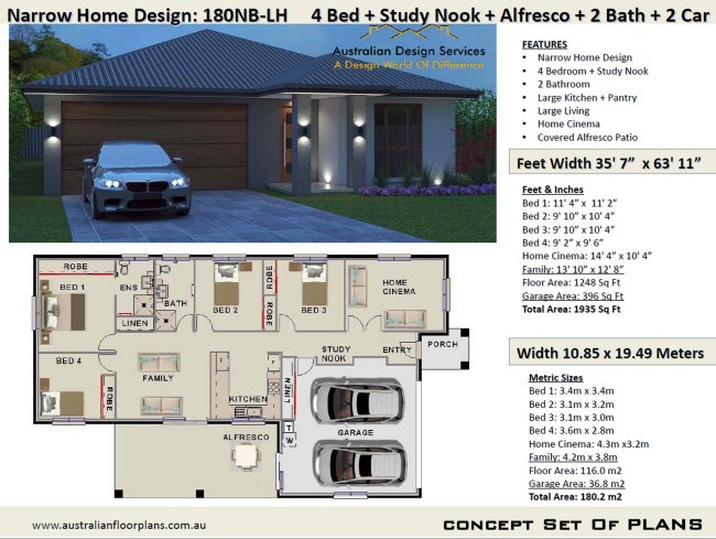 4 bedroom narrow lot design