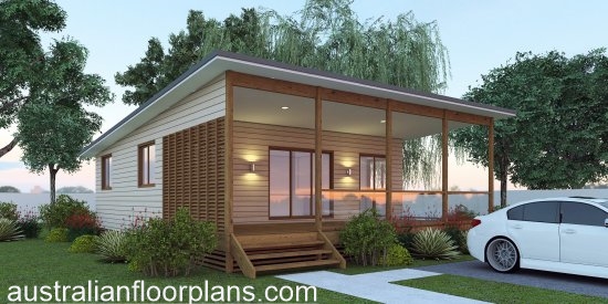 2 Bed + Study Granny Flat House Plan