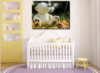 free poster decor white bear baby room