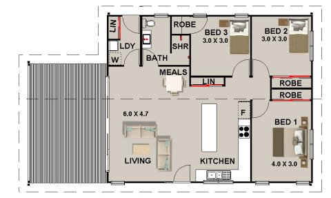 3  bed house plan