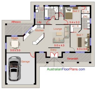 2  bedroom house plan