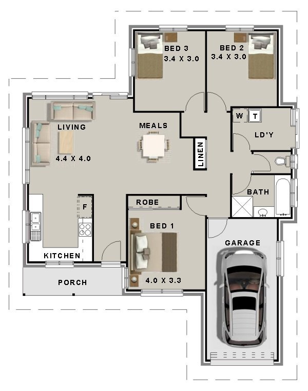 3 Bedroom House Plans