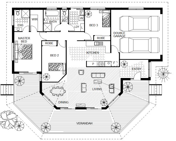 3 Pole home floor plan