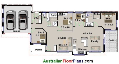 Narrow land house plan