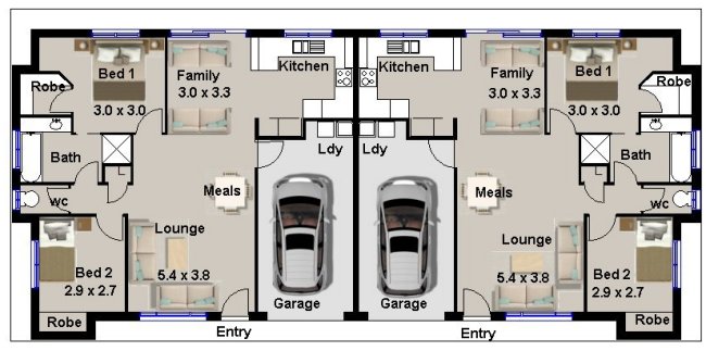 4 bedroom duplex design