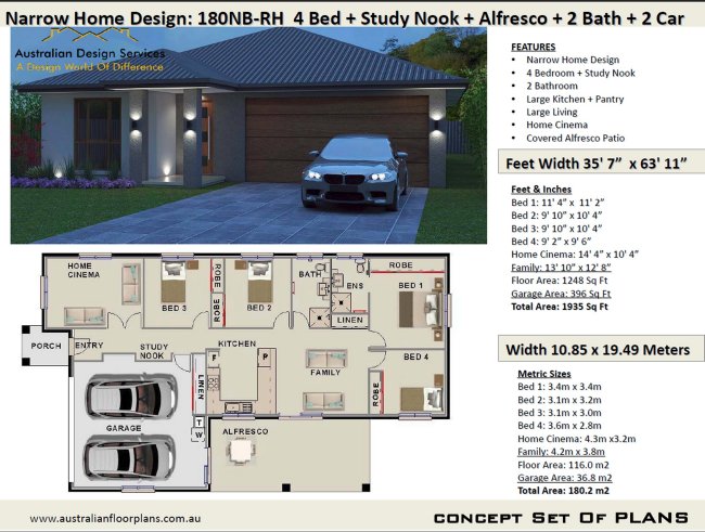 4 bedroom narrow lot design