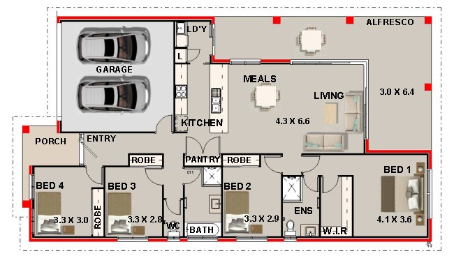 4 bedroom small land  design