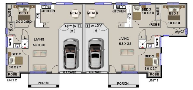 5 bedroom duplex design