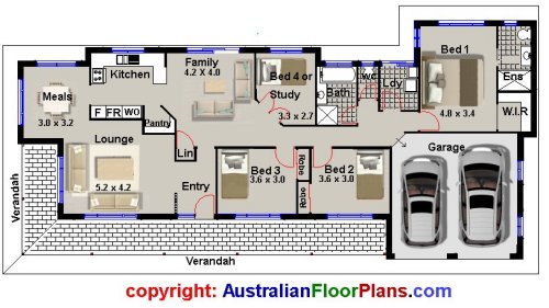 Bed Homestead House Plan