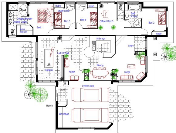 4 Bed Sloping Land House Plan No 221 Split Level |4 Bedroom Split Level ...