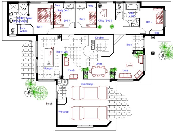 3  bed floor plan