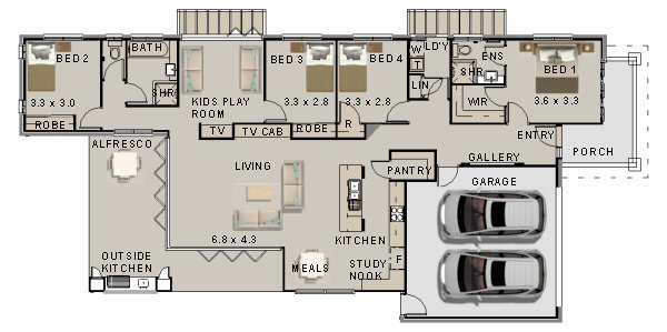 Narrow loat house plan