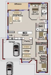 4 Bedroom House Plan No 232LS