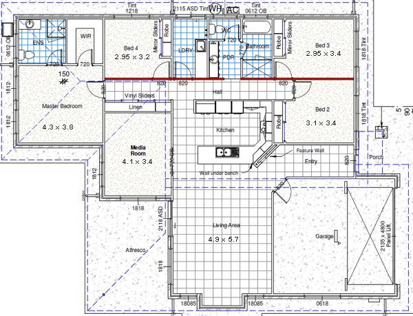 custom 4 Bed house plans