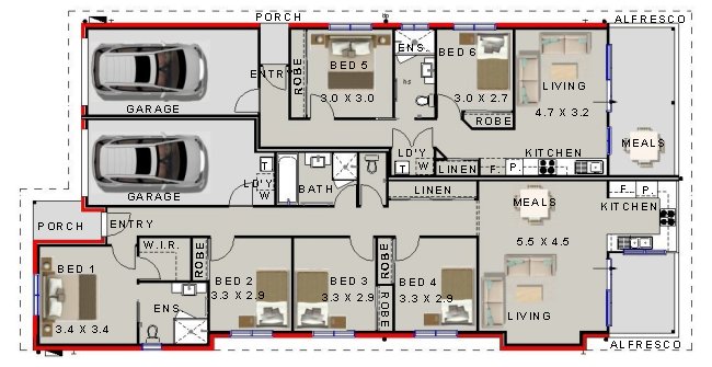 dual key designs 6 bedroom