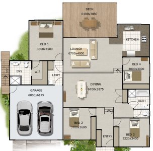 Split Level 4 Bedroom House Plan No 266KR : 4 Bed + 2 Bath |4 Bed Split ...