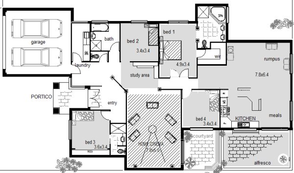 3  bed floor plan