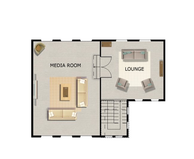 3 Levels - 4 Bed Room + Media Room House Plan