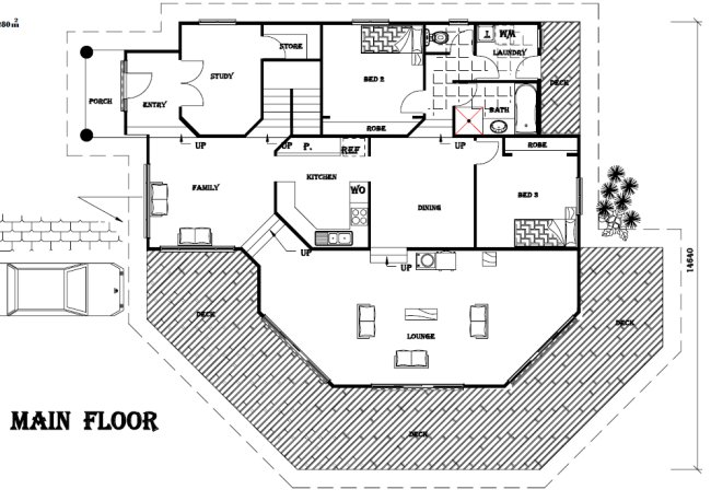 4 bed -study upper floor