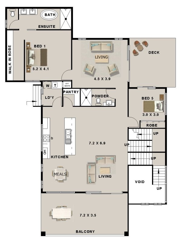 6 Bedroom Townhouse floor plans 