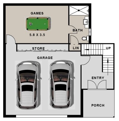 6 Bed + Garage Under Home Design:397MT