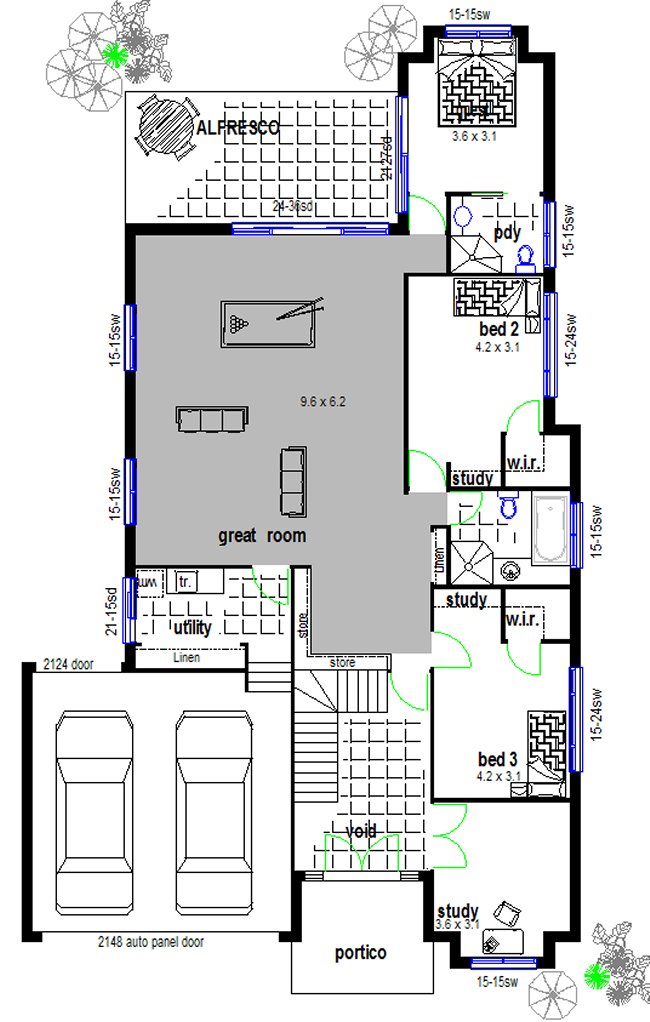 4 or 6 Bed Room House Plan