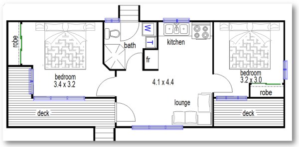 2 bedroom house plan