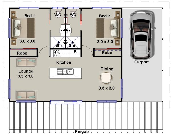 2 bedroom granny flat