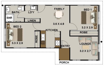 big bedroom house plan 2 bed