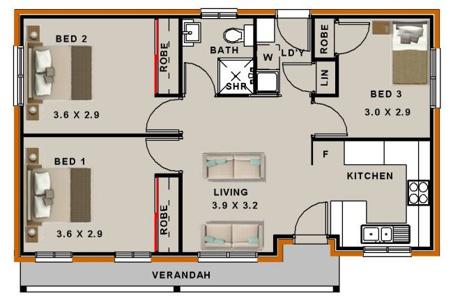 Small house or granny flat House Plans