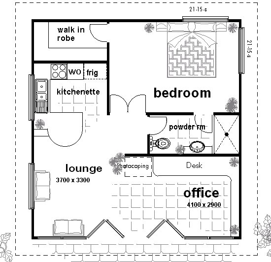  Office Kit Homes  Granny Flat Floor HOUSE PLANS or optional Kit Home
