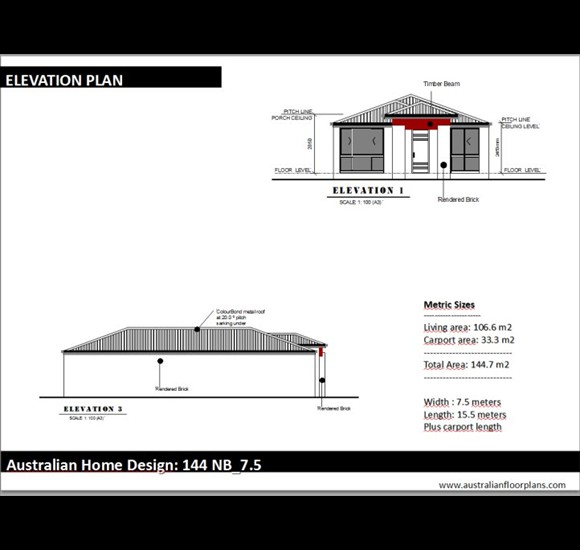 Includes Elevation plans for quoting